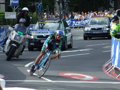 Alberto Contador in the '07 TdF Prologue