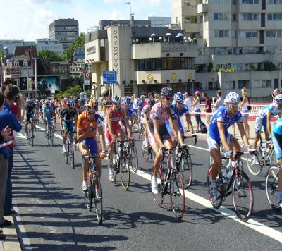 Boonen in the peleton with others