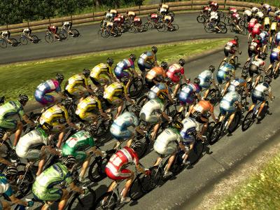 Peloton on the downhill section