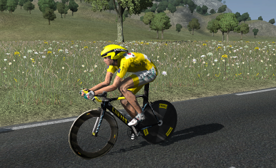 Gilbert wearing the yellow jersey